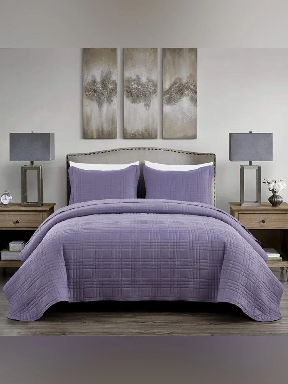 Lavender Queen 3 piece Quilt Set